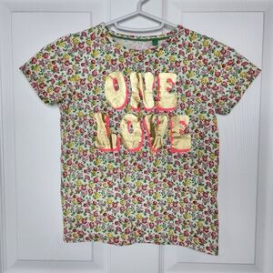 Girls Mini Boden One Love Floral T-shirt Size 6-7